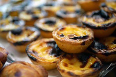 Close-up of desserts on table