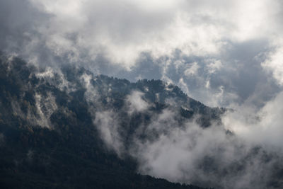 Low angle view of mountains against sky