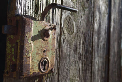 Close-up of closed door