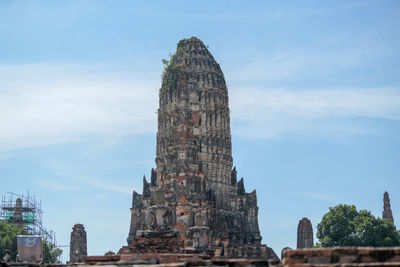 Low angle view of old building against sky