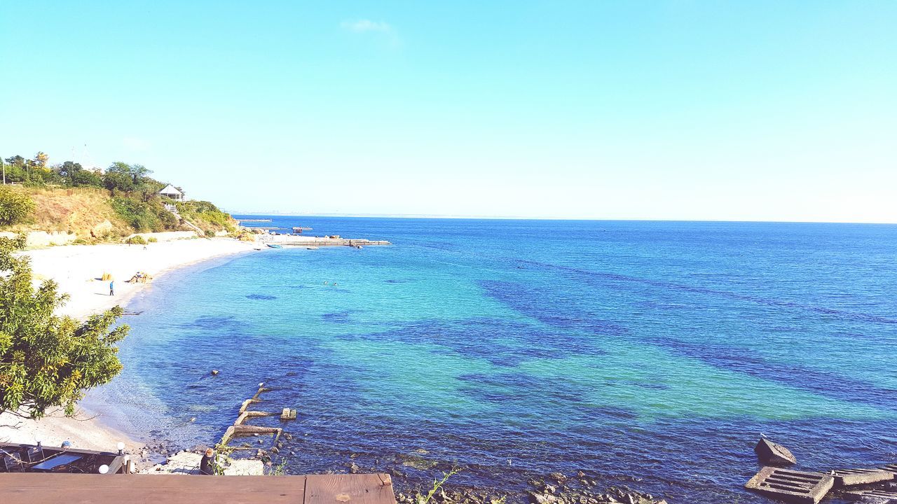 VIEW OF SEA AGAINST CLEAR SKY