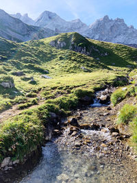 Scenic view of stream against sky