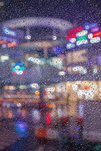 Full frame shot of wet glass window