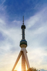 Low angle view of lighthouse against sky