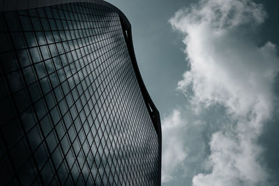 Low angle view of modern building against sky