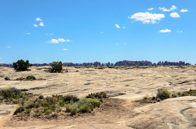 Scenic view of desert against sky