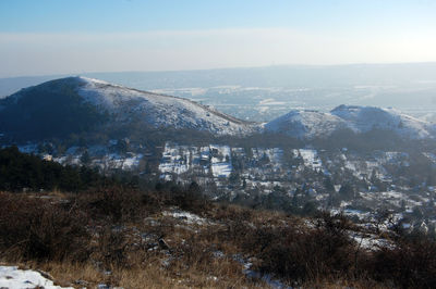 Scenic view of mountains against sky