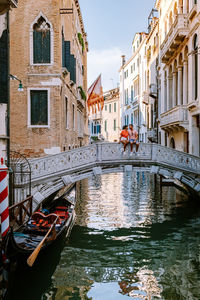 View of canal in city