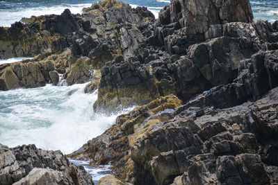 Scenic view of rocky beach