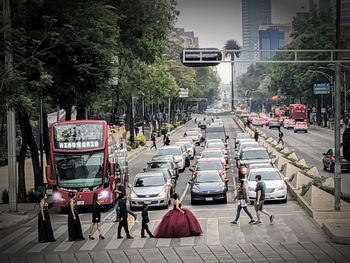 People on street in city