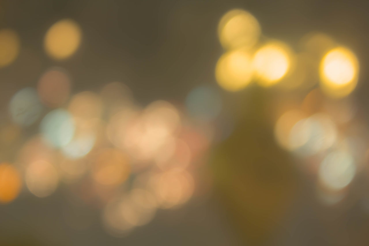 DEFOCUSED IMAGE OF ILLUMINATED LIGHTS