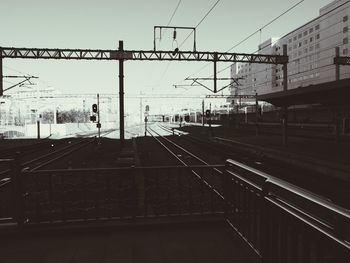 Railroad tracks against sky