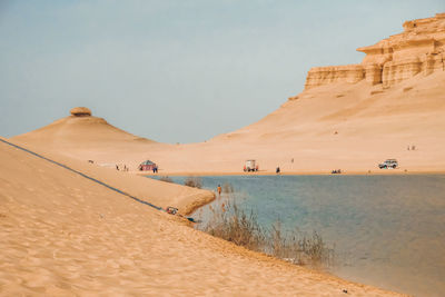 View of sand dunes in desert