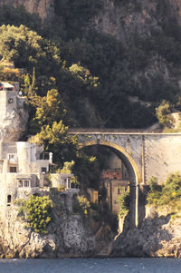 Bridge over river in city