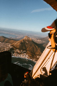 Aerial view of mountain range