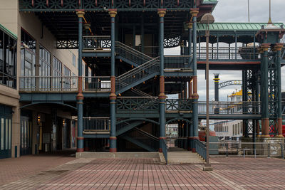 Staircase of building in city