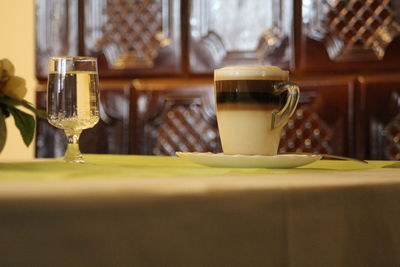 Close-up of coffee on table