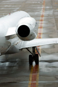 High angle view of airplane at airport