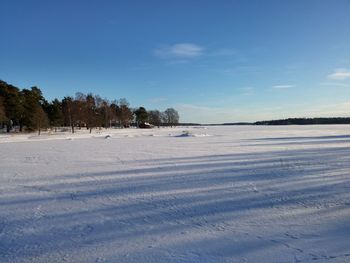 Scenic view of snow covered landscape