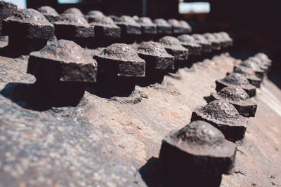 Close-up of stack of wood