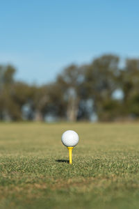 Golf ball on field