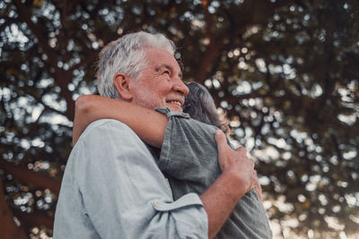 Side view of man looking away