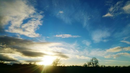 Low angle view of sky at sunset