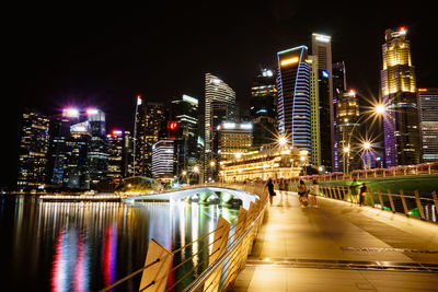 Illuminated city at night