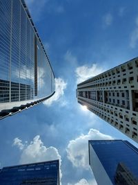 Low angle view of modern building against sky