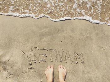 Low section of woman on beach