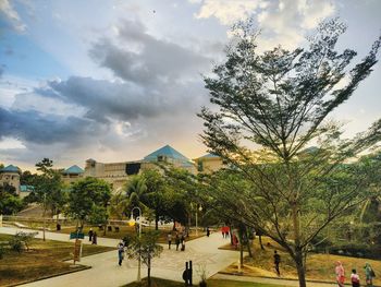 People in park against sky