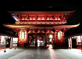 Illuminated temple at night