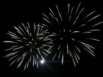 Firework display at night