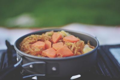 Close-up of food in bowl on table