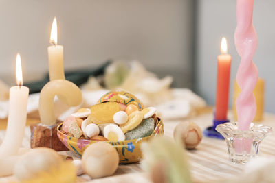 Sweets on easter table