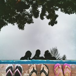 People relaxing in water