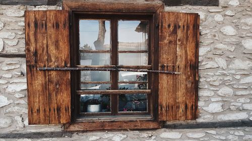 Close-up of abandoned house