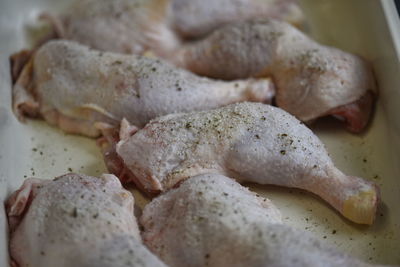 Close-up of dead fish in plate