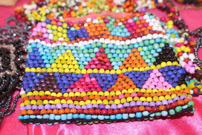 Close-up of beads decoration