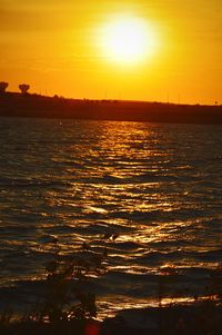 Scenic view of sunset over sea