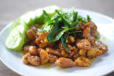 Close-up of food in plate