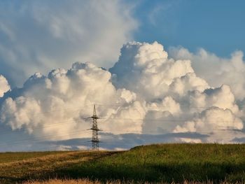 Scenic view of field against sky during sunset