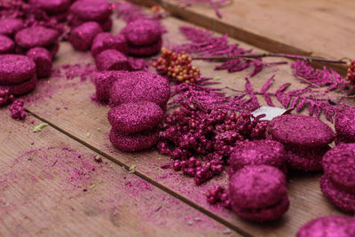 Close-up of strawberries on table