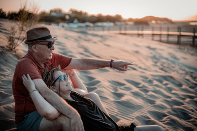 People sitting on beach