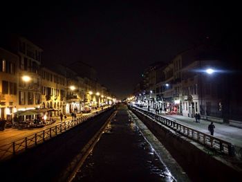 Illuminated street light at night