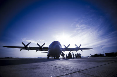 Airplane on airport runway