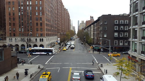 Road passing through city street