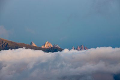 Scenic view of cloudscape and mountains