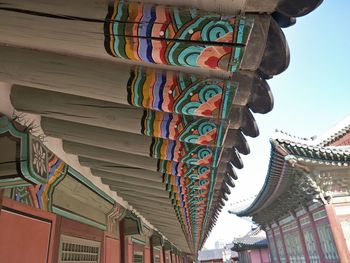 Low angle view of traditional building against sky