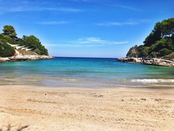 Scenic view of beach against sky